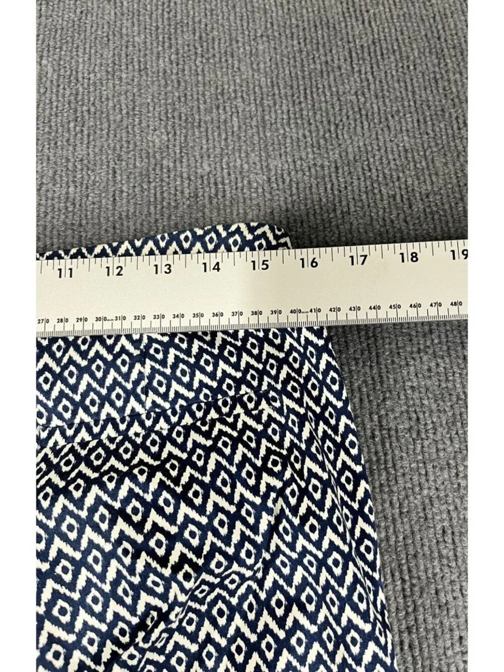 Kenar Womens Navy & White Geometric Print Cropped Pants Size 8